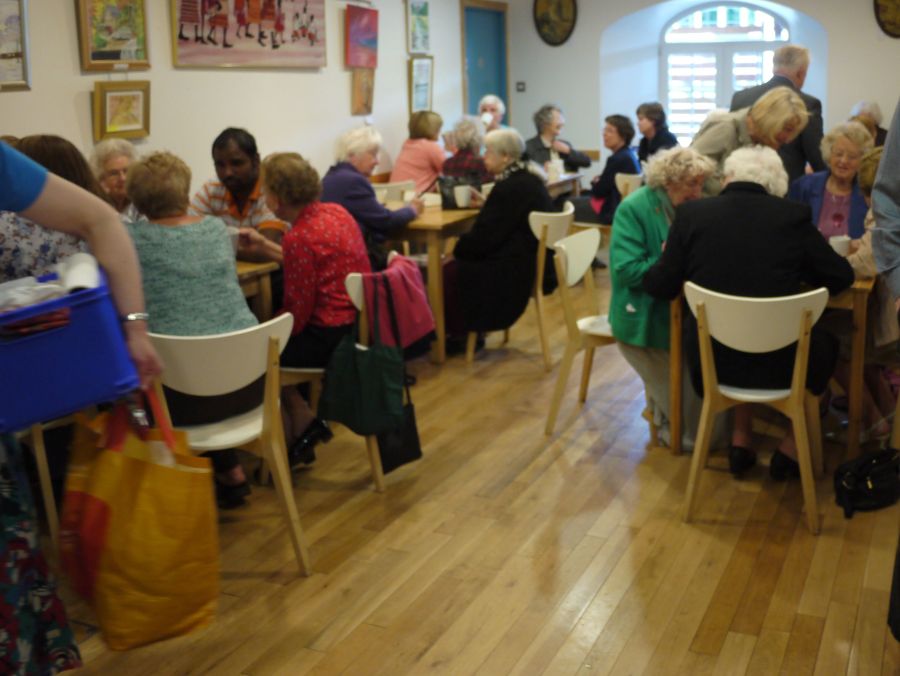 People eating and drinking in Newhaven Connections Cafe